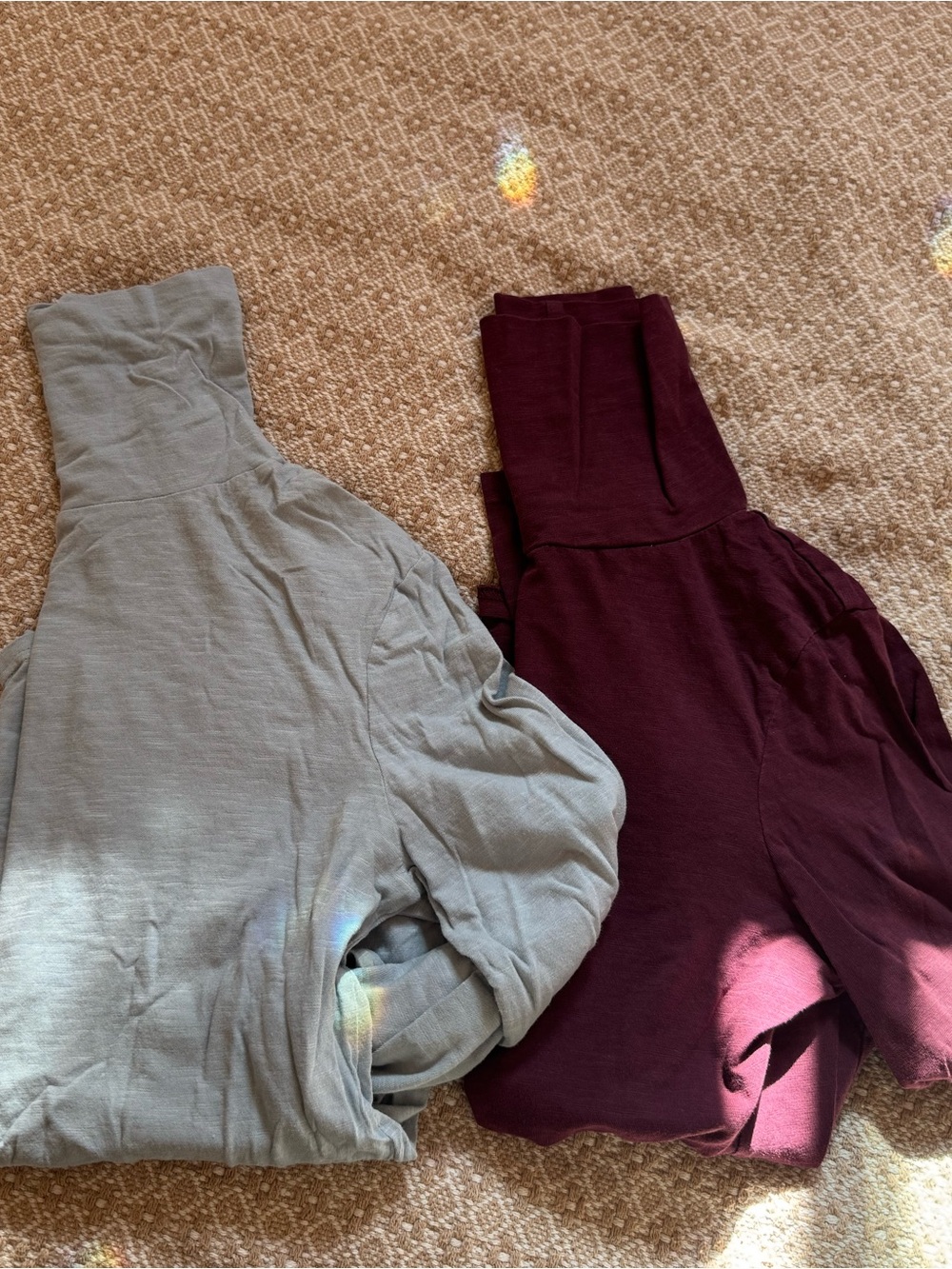 Pact Organic Cotton Turtleneck Sweaters BUNDLE- Light Blue and Deep Burgundy